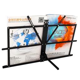 Foldable Music Sheet Tripod Stand, Suporte de aço inoxidável Desktop Music, Suporte ajustável com saco, Acessórios para instrumentos musicais - Image 4