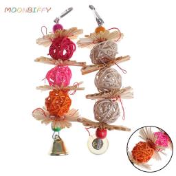 Bolas de vime Papagaio Pássaro Brinquedo, Mordida interativa, Mastigar Brinquedos para Periquito Acessórios para Periquito, Pássaro Jogando Brinquedos - Image 1
