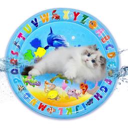 Tapete de resfriamento portátil para Pet, Esteira de resfriamento, Water Play Mat, Brinquedos interativos de verão para gatos, Tapete de estimação - Image 5