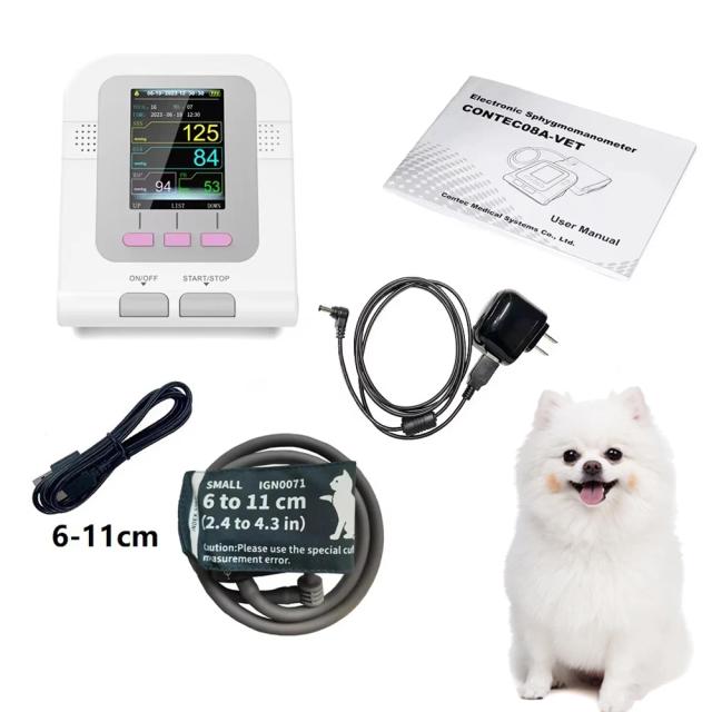 CONTEC Esfigmomanômetro Eletrônico Digital Veterinário Pressão Arterial Monitor Animais de Estimação