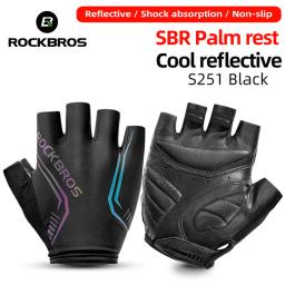 ROCKBROS-Luvas de Ciclismo Metade do Dedo para Homens e Mulheres, Luvas Esportivas Respiráveis, Luvas de Bicicleta MTB - Image 1