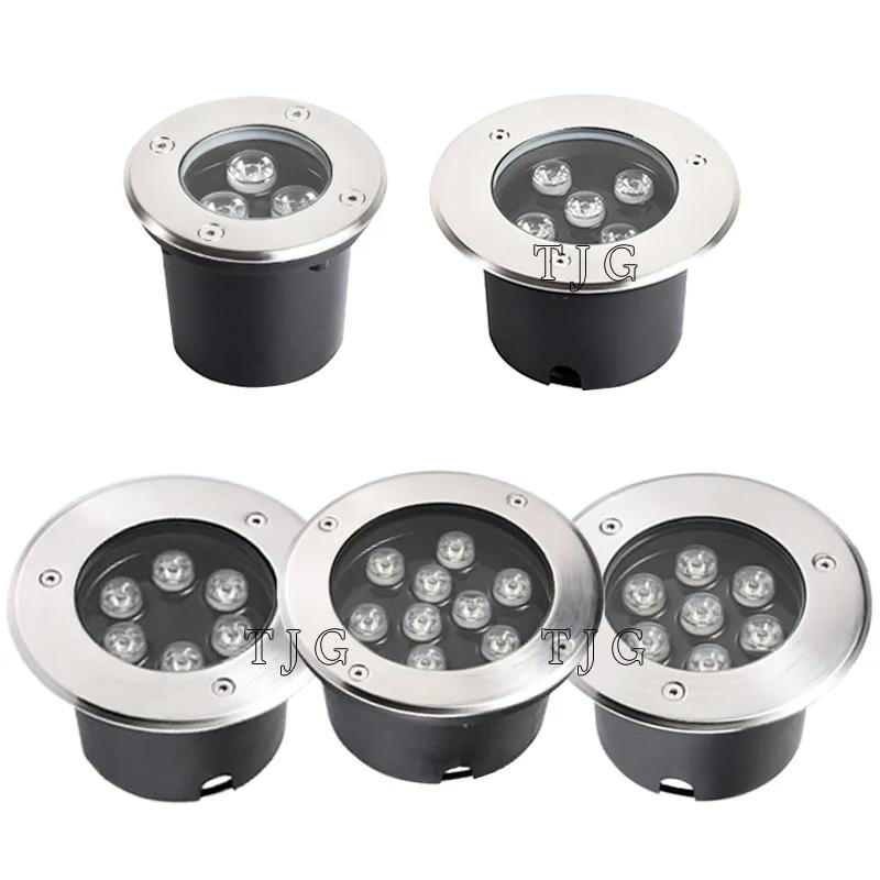 1w 3w 5 7 9 à prova dwaterproof água led luz subterrânea ao ar livre caminho do jardim piso enterrado quintal ponto paisagem ip67 dc12v AC85-265V - Image 1