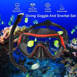 Profissional Snorkel Máscara De Mergulho E Snorkels Óculos Óculos De Mergulho Natação Respiração Tubo Set Snorkel Máscara Equipamentos De Natação - Image 2