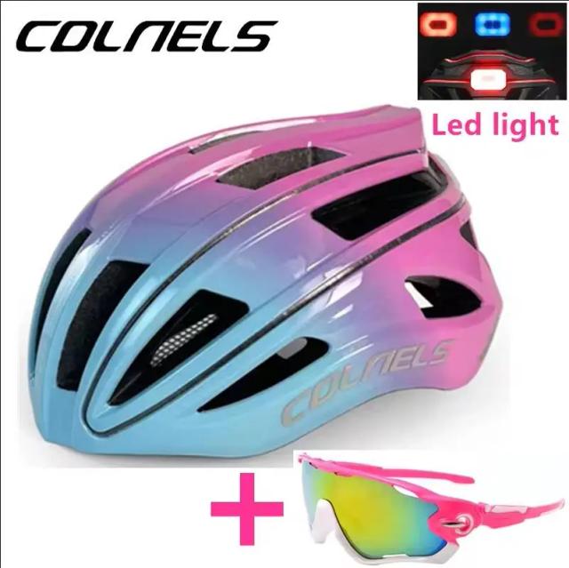 COLNELS Capacete de Ciclismo QC-002 com Luz Traseira USB - Leveza e Segurança para Estrada e MTB