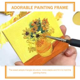Mini placa de pintura a óleo painéis de cavalete de lona delicados artesanato multifunções de madeira guarnição infantil DIY para desenho 2 conjuntos - Image 4