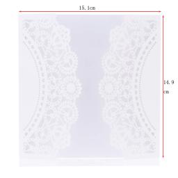 50 pçs/set Branco Cartões Do Convite Cartões de Casamento de Corte A Laser Escavar Ofício Esculpida Padrão de Flor Para Celebração da Festa de Aniversário - Image 3