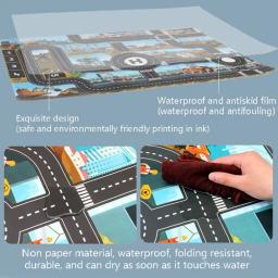 Engineering Parking Lot Map Playmat for Children, Road Mat, Brinquedo educativo, Tapetes de desenhos animados para bebês e meninas, Jogos para crianças - Image 5
