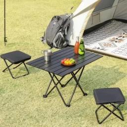 Mesas de armazenamento dobráveis ao ar livre mesa ultraleve acampamento piquenique churrasco mesas portáteis simples mesas de pesca móveis de acampamento - Image 3