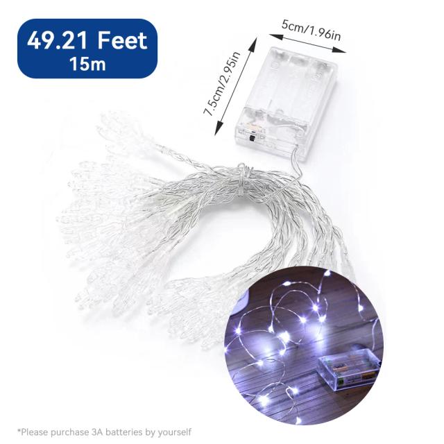 Luzes LED Decorativas de Fadas: Corda Flexível para Pátio, Árvores, Quarto e Festas com Bateria ou USB