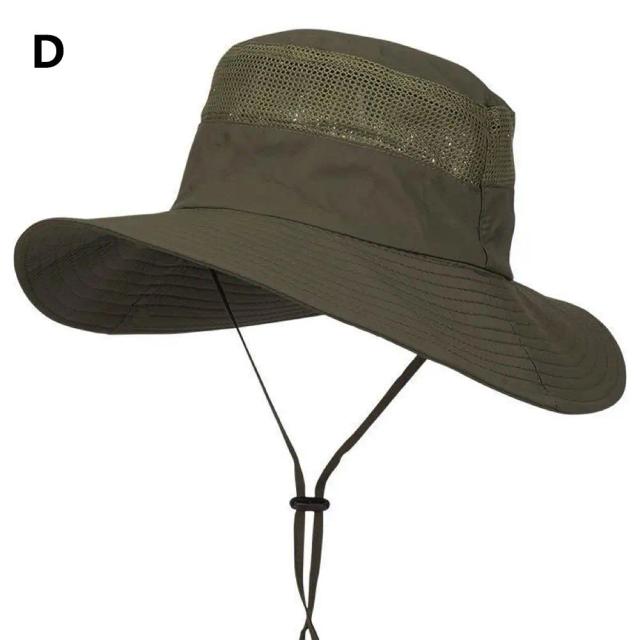 Chapéu de Sol Outdoor Aba Larga Pesca Caminhada Anti UV Poliéster