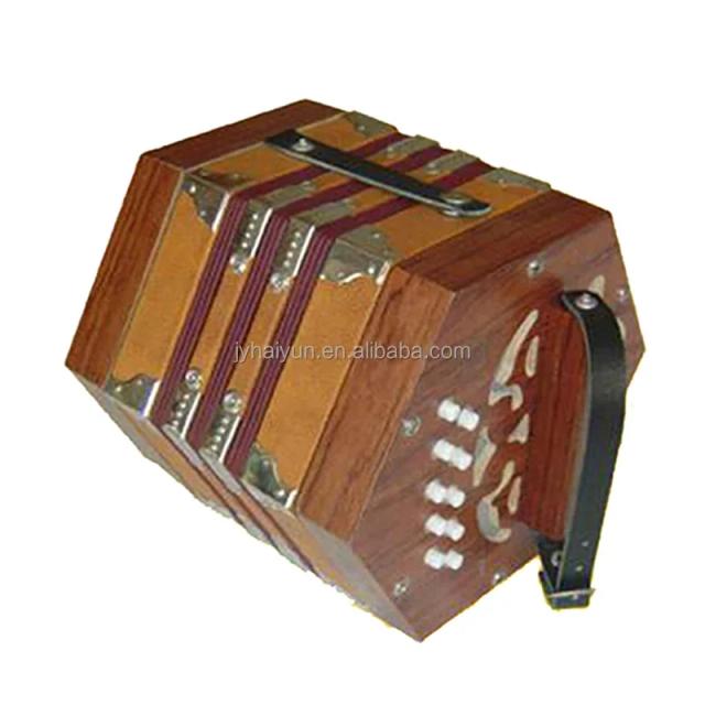 Acordeon de Madeira Folheado com 20 Botões G C - Instrumento Musical de Alta Qualidade JBC20