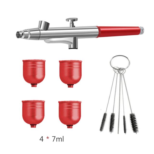 Mini Airbrush Pistola com Kit de Limpeza e Bicos de 0.3mm para Pintura em Unhas, Artesanato e Decoração de Bolos