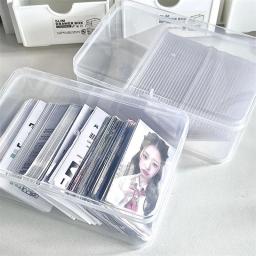 Caixa De Armazenamento De Cartão Transparente, Kpop Idol Photo Frame Holder, Photocard Colete Organizador, Suprimentos de mesa portátil - Image 2