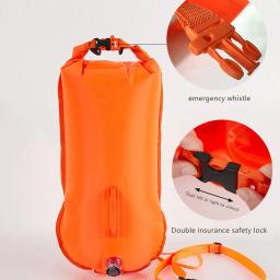 Abrir bóia de natação Tow Float Dry Bag, Air Bag duplo com cinto, armazenamento de esporte aquático, ferramentas de flutuação, P9G6 - Image 4
