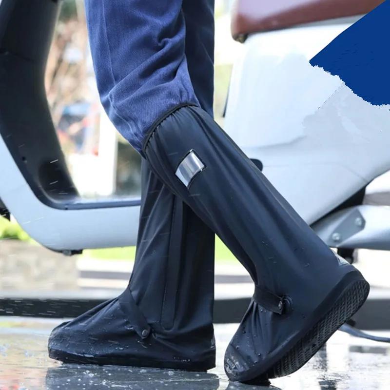 Capas antiderrapantes pretas para bicicleta, Botas de ciclismo ao ar livre, Cobertura de sapatos impermeáveis, Roupas de bicicleta, Motocicleta turística, Antiderrapante, Inverno - Image 1