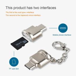 Leitor de cartão móvel tipo C TF Liga de zinco USB 3.1 Tipo-C Xiaomi Huawei Samsung Laptop Leitor de cartão OTG multifuncional - Image 2