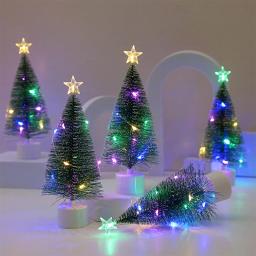 Mini Luminous Árvore De Natal Ornamentos, Decorações LED Desktop, DIY Desktop Luz, Decoração De Casa, Festa De Escritório - Image 2