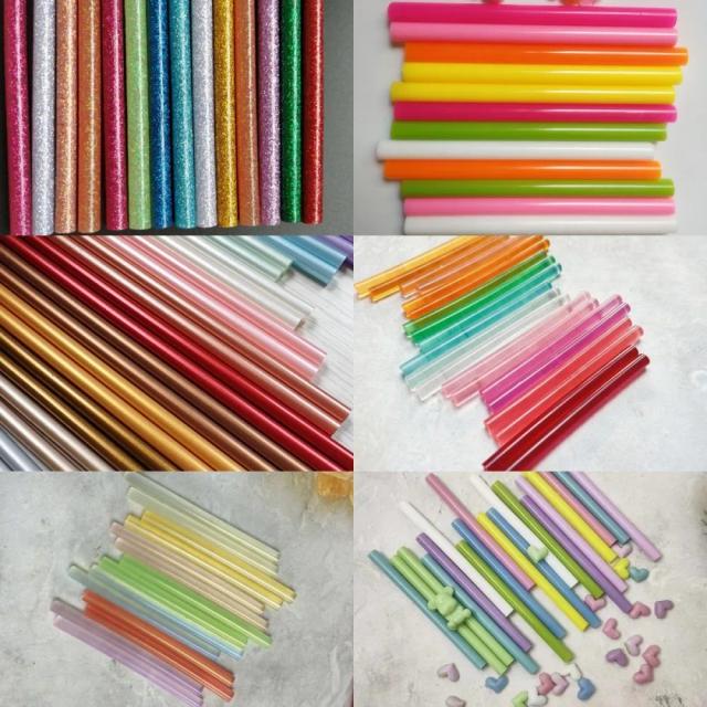 Coleção de Hastes Adesivas Hot Melt - Cola Especial em Bastão para Projetos DIY, 30 Peças em Diversas Cores