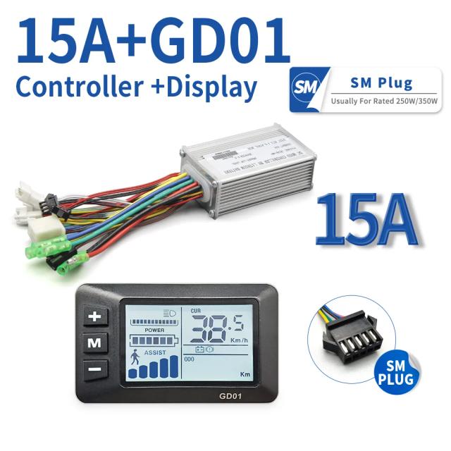 Conversão de Bicicleta Elétrica com Display LCD e Motor Hub Compatível - Kits de 250W e 500W para S866, GD01 e S900