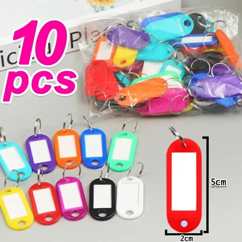 10-100 etiquetas de chave de plástico resistente com janela de etiqueta de anel dividido para kit de chaveiro diy nome numerado etiquetas de bagagem - Image 1