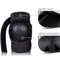 Joelheiras cotoveleiras protetores de pulso 3 em 1 conjunto de equipamentos de proteção para skate ciclismo patinação scooter bicicleta crianças/adultos - Image 3