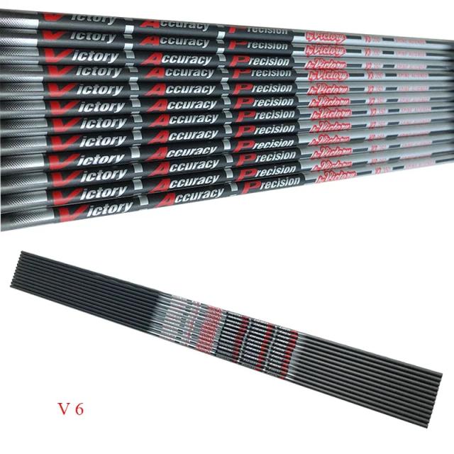 12pçs eixo de setas de carbono puro para tiro com arco e flecha v6 Sp400-900 id4.2mm para tiro com arco recurvo e setas