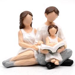 Família e família série resina estátua imitação, decoração desktop, ornamento, Natal e presente Thanksgiving - Image 1