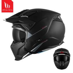 Mt streetfighter sv capacetes de motocross, meia face, engrenagens off-road, queixo removível, 3 presentes, quatro estações, mt casque moto - Image 2