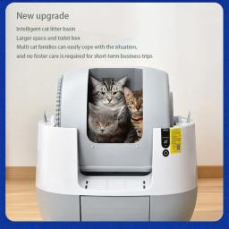 Bacia De Areia De Gato Automática Totalmente Fechada, Grande Auto Limpeza, Prova De Odor Inteligente, Banheiro De Gato, Caixa De Areia Gigante - Image 4