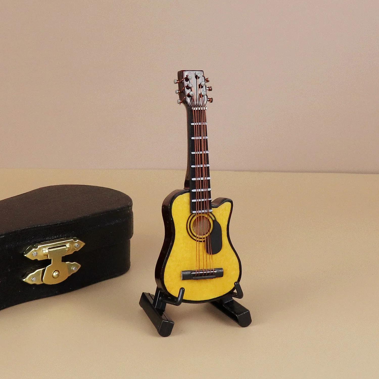 Mini guitarra em miniatura instrumentos musicais réplica mini elétrico baixo ukulele mandolin dollhouse acessórios coleção - Image 1