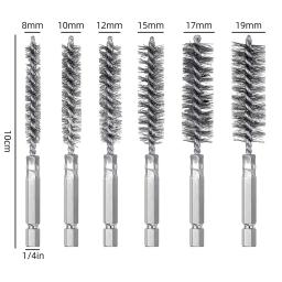 Escova De Limpeza De Máquinas De Tubo De Arame, Limpador De Ferrugem, Ferramentas De Polimento De Lavagem, Processamento De Fabricação Automotiva, Novo, 6 Pcs, 8-19mm - Image 2