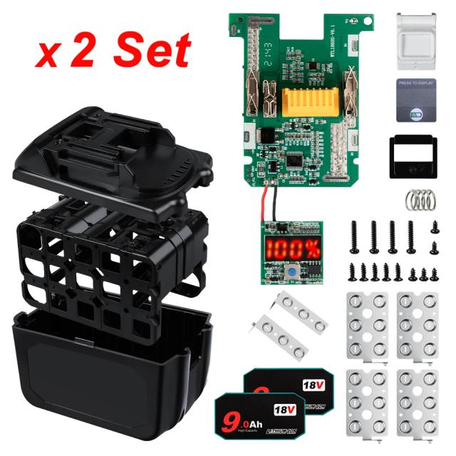 Caixa de Bateria BL1890 9.0Ah para Makita 18V - DIY com Proteção BMS e Espaço para 15 Baterias