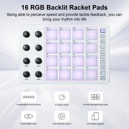 Controlador MIDI Strike Pad RGB Backlight Teclado MIDI Conexão BT Baixa Latência Interface de Saída de 3,5 mm - Image 5