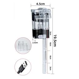 Mini aquário oxigênio e purificador de água submersível, 3 em 1, externo pendurar acima do filtro, filtro do tanque de peixes, 250L por H - Image 2