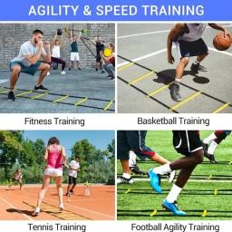 Escada De Agilidade Escada Com Alça De Nylon Ajustável, Escada De Salto, Velocidade, Fitness, Coordenação Do Corpo, Warm-Up, Ferramenta De Treinamento, Futebol, Futebol - Image 5