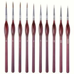 Conjunto de Pincéis de Pintura Miniatura, Pincel de Detalhe Fino, Mini Tintas, Acrílico, Aquarela, Óleo, Rosto, Unhas, 10Pcs - Image 1