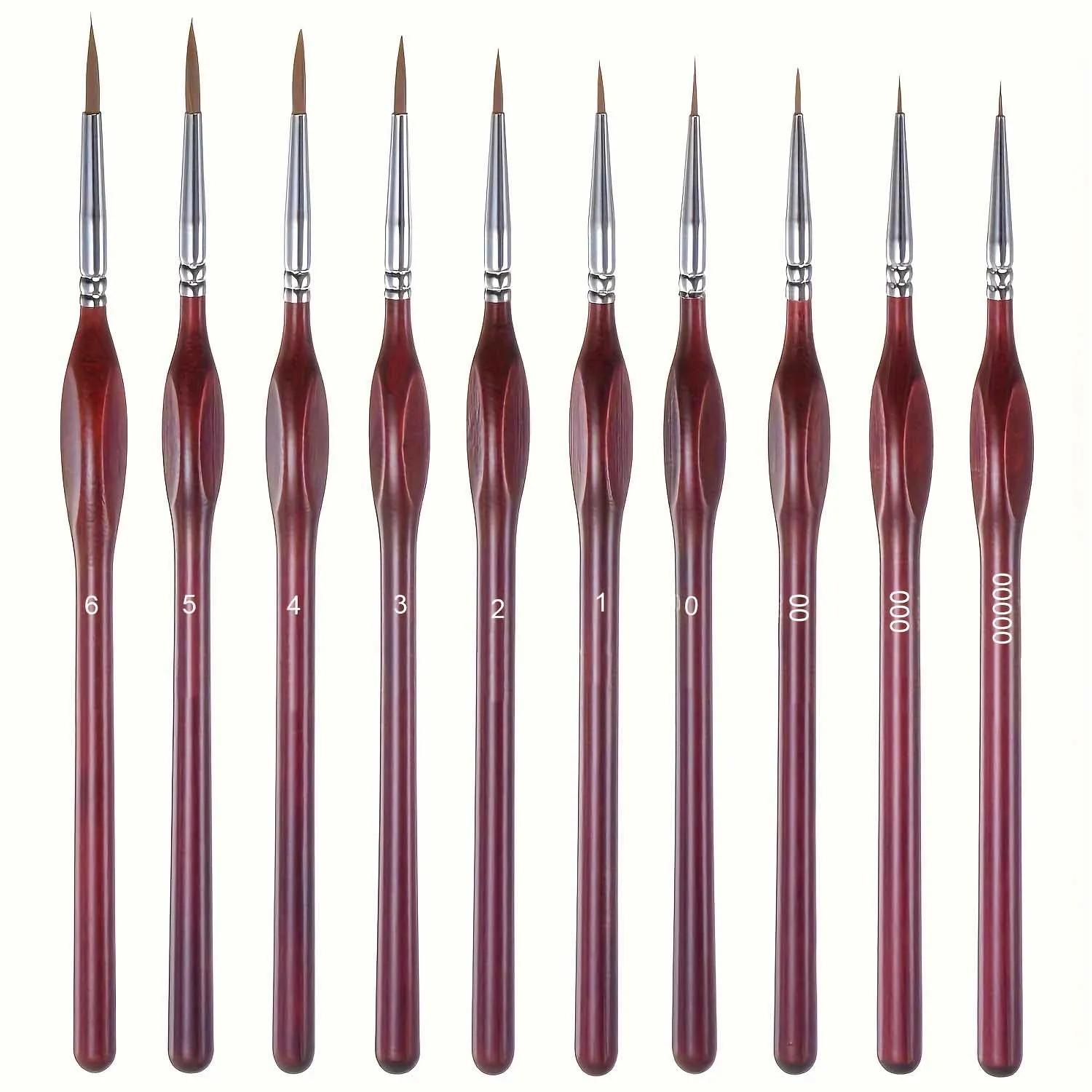 Conjunto de Pincéis de Pintura Miniatura, Pincel de Detalhe Fino, Mini Tintas, Acrílico, Aquarela, Óleo, Rosto, Unhas, 10Pcs - Image 1