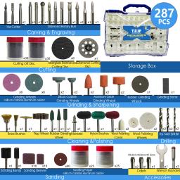 Conjunto de Acessórios para Ferramentas Rotativas Abrasivas, Kit Mini Broca Elétrica, Lixamento, Polimento, Corte, Cabeça de Gravura para Dremel, 287Pcs - Image 3