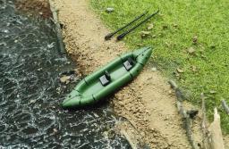 1: 64 Navio Modelo Manual Simulação Duplo Caiaque Verde Campista Aventura De Pesca Barco Inflável - Image 4