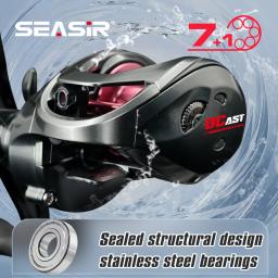 SEASIR DCAST DC Baitcasting Carretel de pesca Controle digital longo elenco arruelas de carbono engrenagens de latão 7.3:1 7 + 1BB Max Drag 8.5kg - Image 3