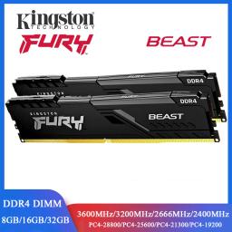 Kingston BEAST Memoria DDR4 Desktop RAM 8GB 16GB 32GB 3600 3200 2666 2400 MHz Memória 288Pin DDR4 DIMM 1.2V PC4-21300 25600 28800 - Image 1