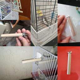 Parrot de madeira suporte vara cremalheira para aves animais de estimação papagaio brinquedo gaiola pássaro acessórios parrot banho chuveiro pé rack comprimento 10cm - Image 6