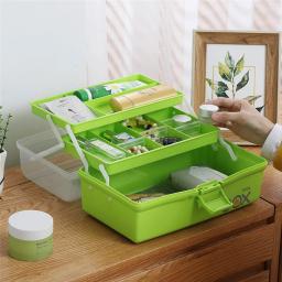 Three-Layer Armazenamento Box ool, Organizador Multipurpose, Portable Handled Container Case, Art Craft e Cosméticos - Image 2