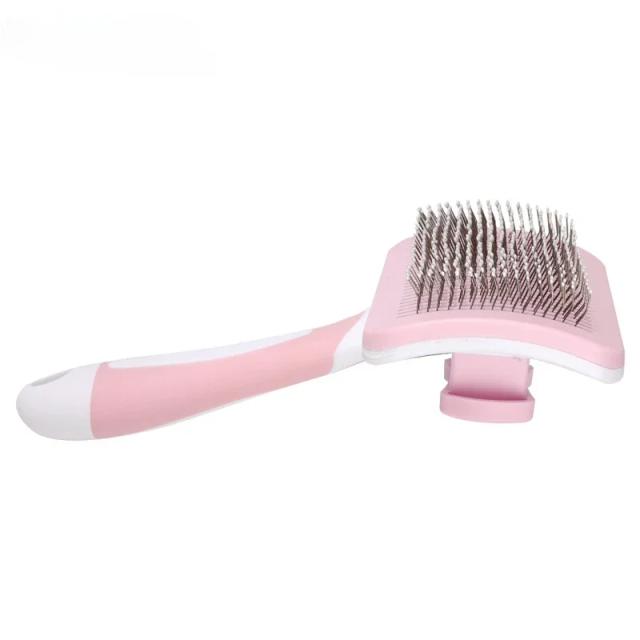 Pente de Aço Inoxidável para Depilação de Cães e Gatos com Limpeza Flutuante de Pelos e Cuidados de Beleza para a Pele