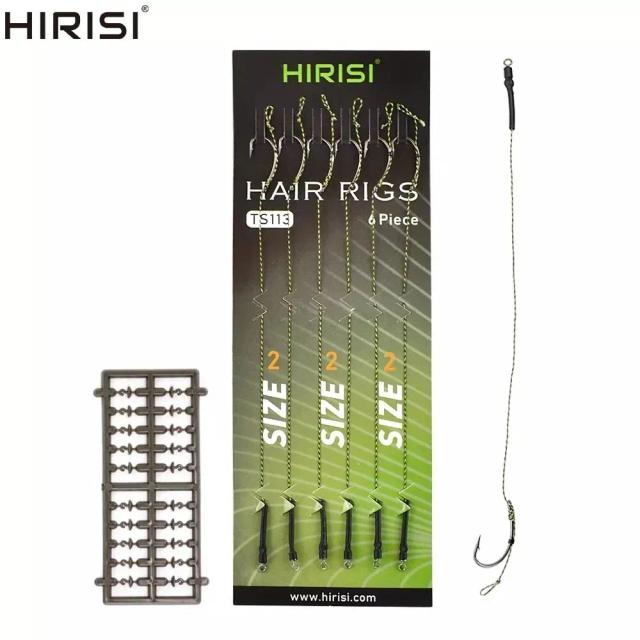 HIRISI Conjunto de Anzóis de Carpa Prontos TS113 6 Peças