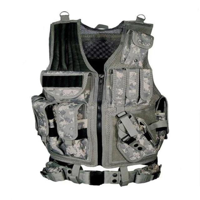 Colete Tático Ajustável para Airsoft e Combate: Equipamento Militar Ideal para Caça, Treinamento, Paintball e Wargame