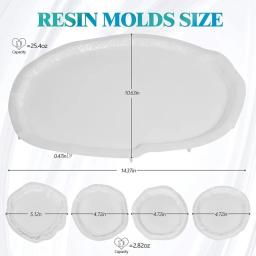 Ore Forma Edge Coasters Mold Set, Molde de resina epóxi, Bandeja de resina grande, Sílica Gel, DIY Craft, 4Pcs - Image 3