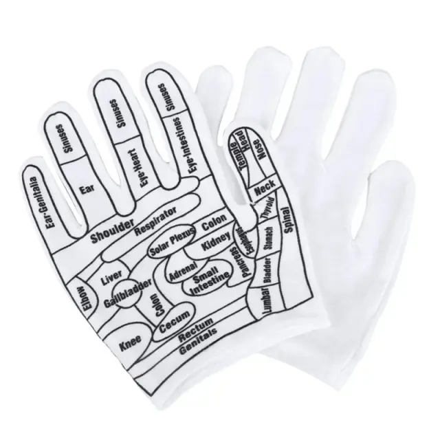 Luvas Reutilizáveis de Acupressão e Reflexologia para Massagem Manual
