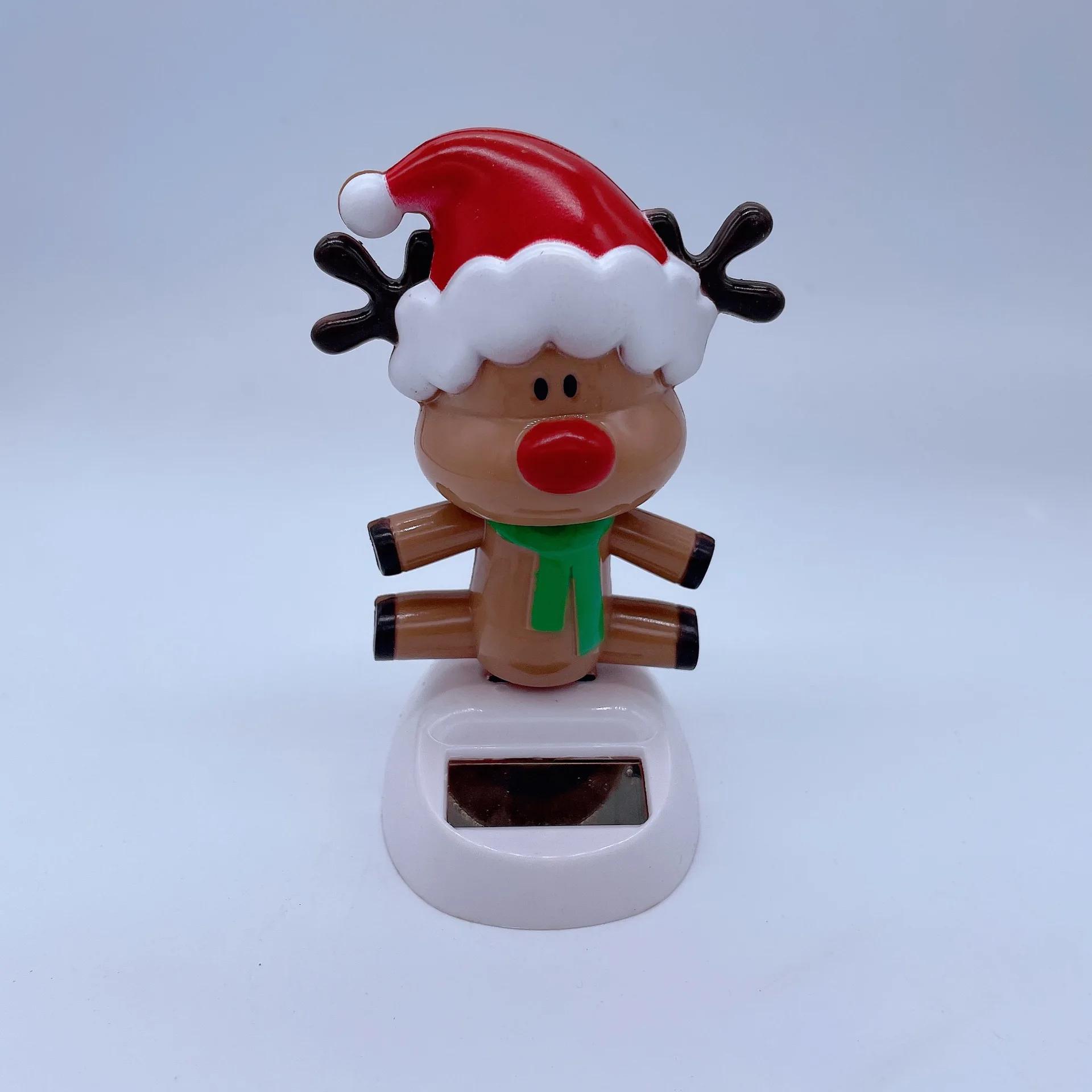 Natal bonito carro ornamento dança solar papai noel árvore boneco de neve elk bobblehead boneca feliz natal presente criativo interior - Image 1