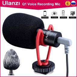 Ulanzi-câmera sairen q1, gravador de vídeo, microfone, espingarda, entrevista, vlog, microfone universal para dslr, android, iphone, smartphone gopro - Image 1